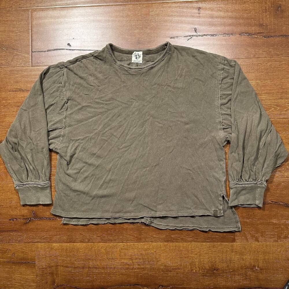 We The Free Oversized Shirt Womens M Gray Long Sleeve Retro Avant Garde Alt